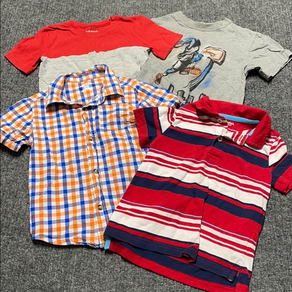 jumping beans Other - 4 boys shirts-orange, red, blue, white, gray-4T